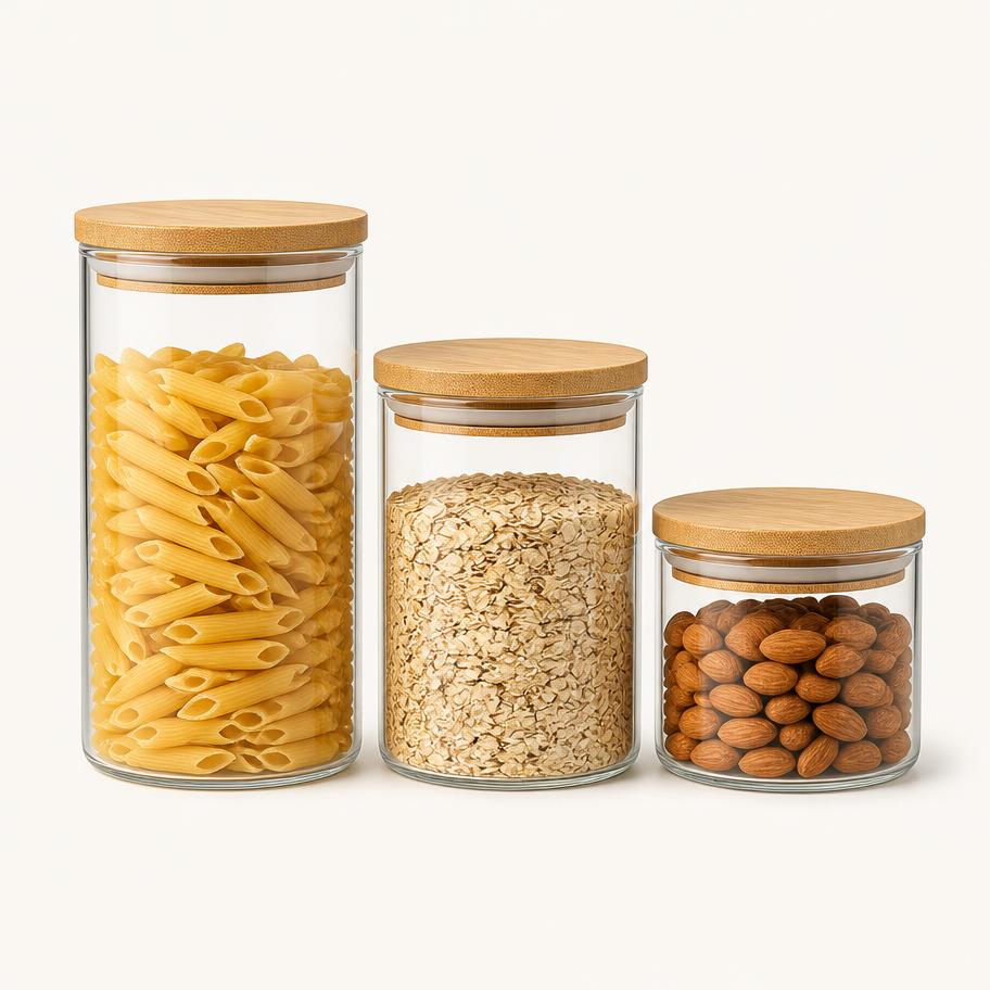 Borosilicate Storage Jar Set (Set of 3)